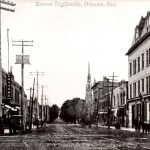 Looking south down Simcoe Street at Four Corners, 1908