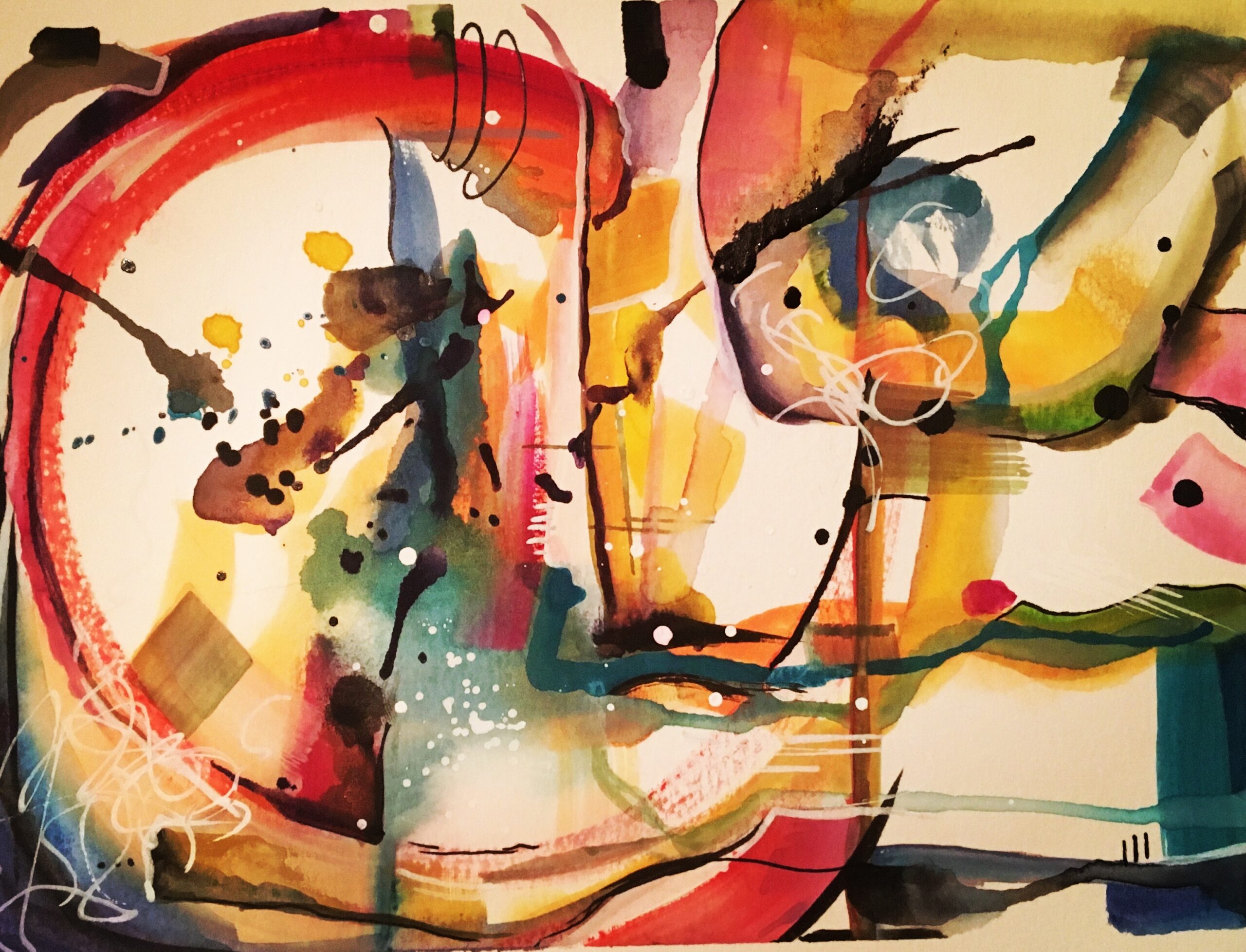 Georgia Fullerton, Candy Coated 2019, watercolour and mixed media.